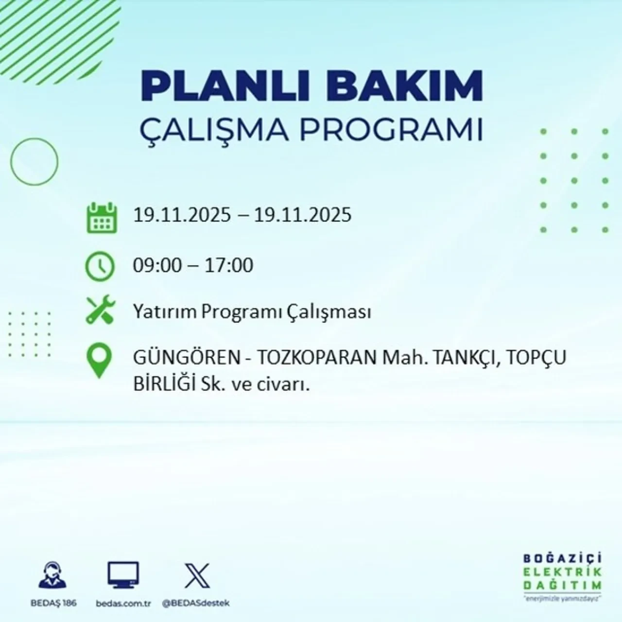 istanbul 19 kasim elektrik kesintileri 