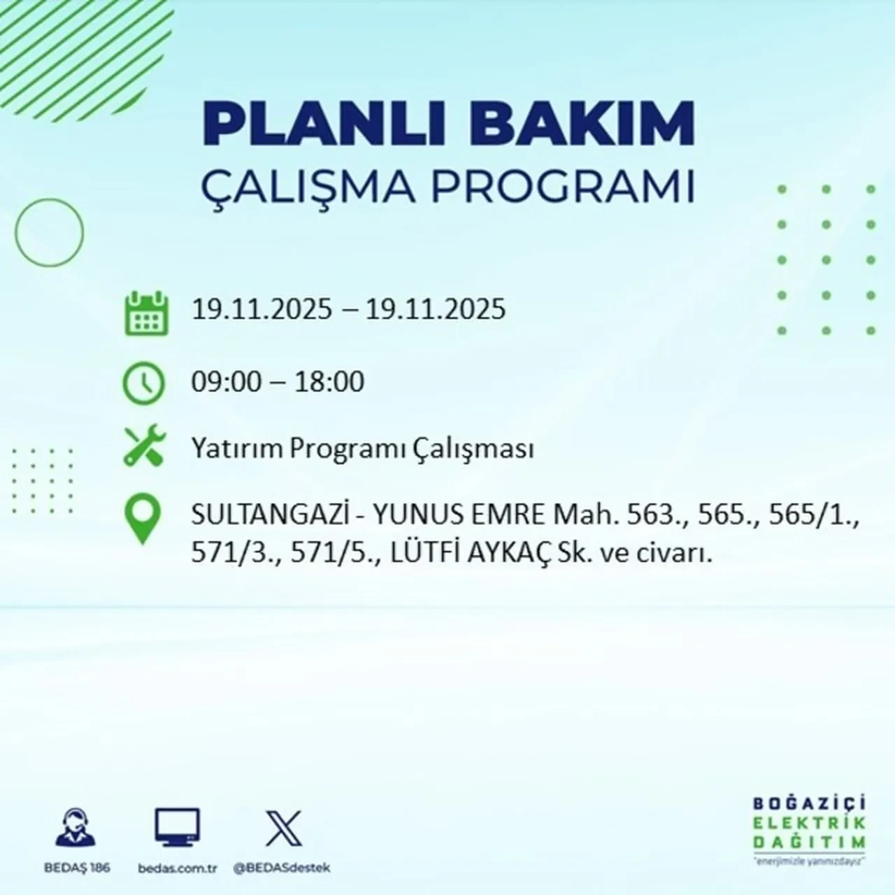 istanbul 19 kasim elektrik kesintileri 