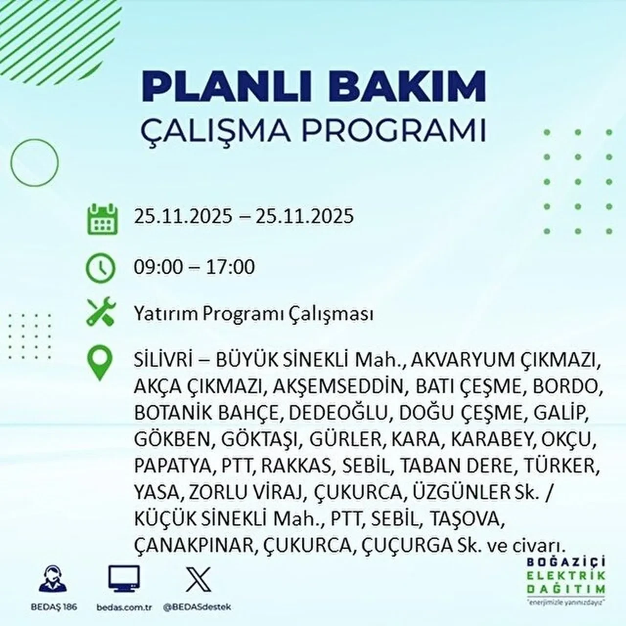 25 kasim 2025 istanbul elektrik kesintisi 