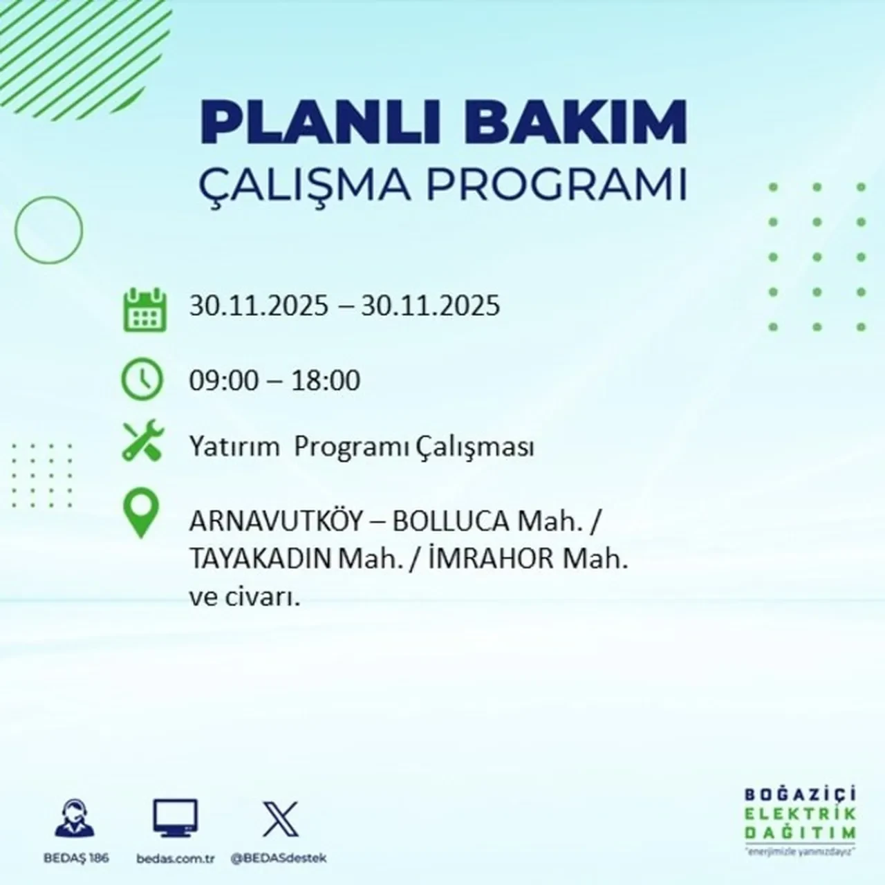 30 kasim 2025 istanbul elektrik kesintisi 