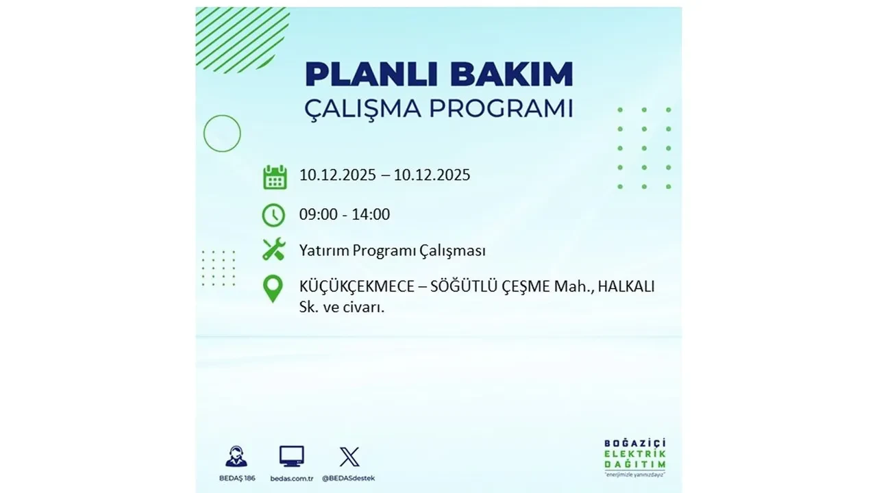 BEDAŞ İstanbulluları uyardı! 10 Aralık’ta 23 ilçede elektrik kesintisi yaşanacak: İşte elektriklerin geleceği saatler