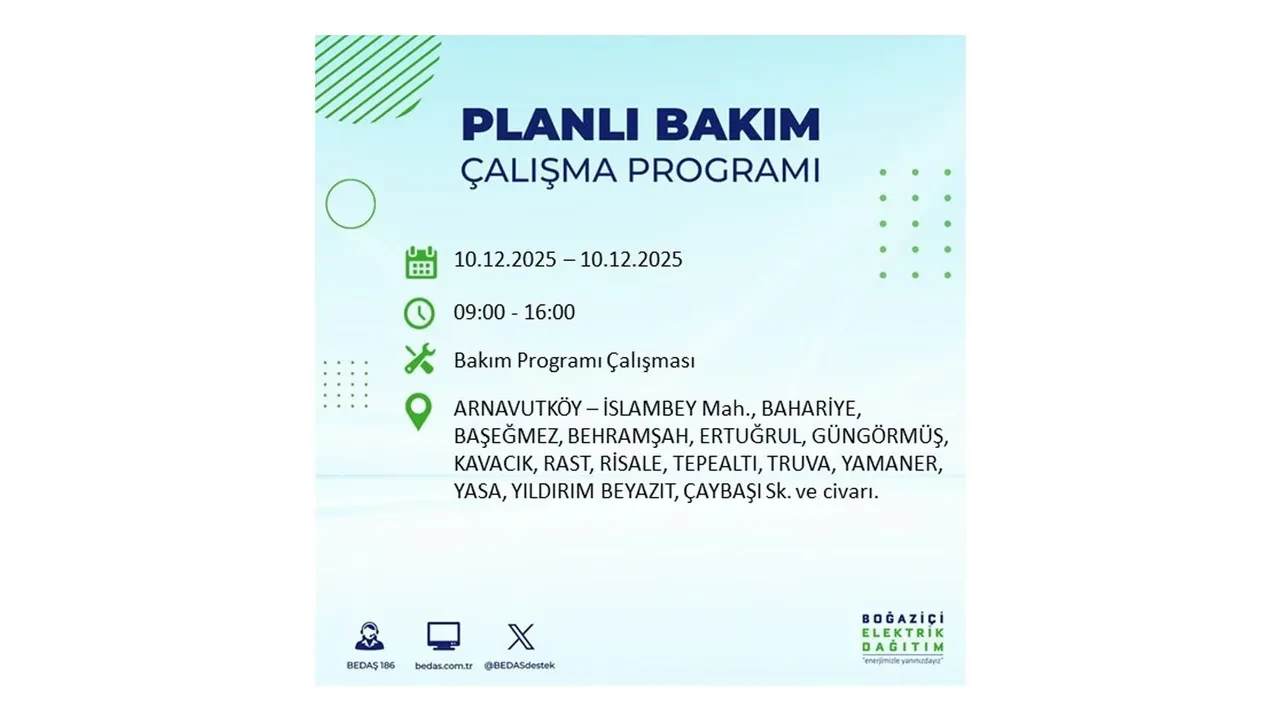 BEDAŞ İstanbulluları uyardı! 10 Aralık’ta 23 ilçede elektrik kesintisi yaşanacak: İşte elektriklerin geleceği saatler