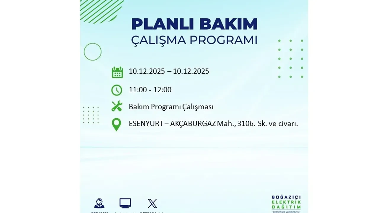BEDAŞ İstanbulluları uyardı! 10 Aralık’ta 23 ilçede elektrik kesintisi yaşanacak: İşte elektriklerin geleceği saatler