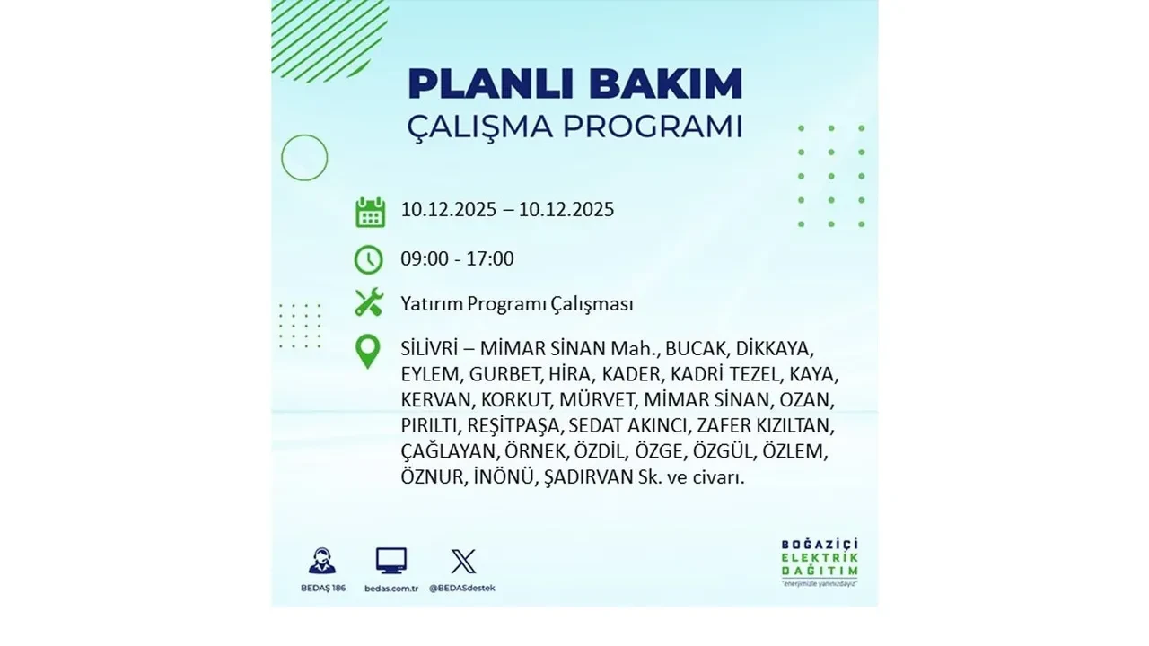 BEDAŞ İstanbulluları uyardı! 10 Aralık’ta 23 ilçede elektrik kesintisi yaşanacak: İşte elektriklerin geleceği saatler