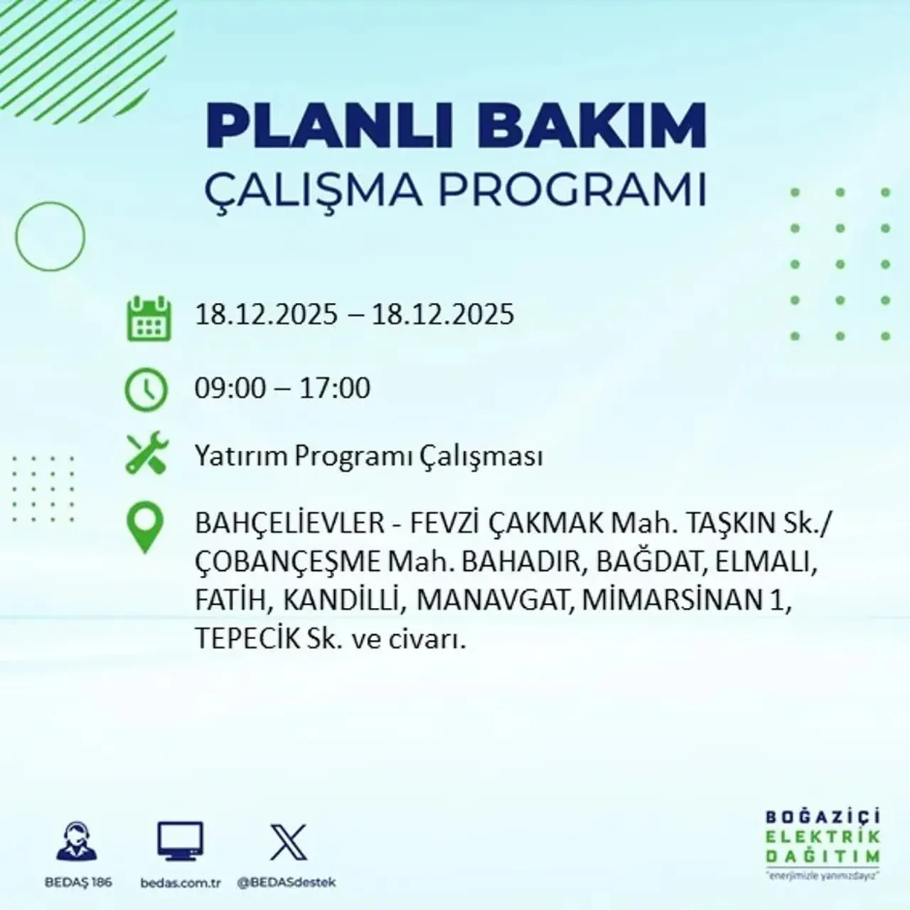 İstanbul’da karanlık gün! 22 ilçede planlı elektrik kesintisi milyonları etkileyecek