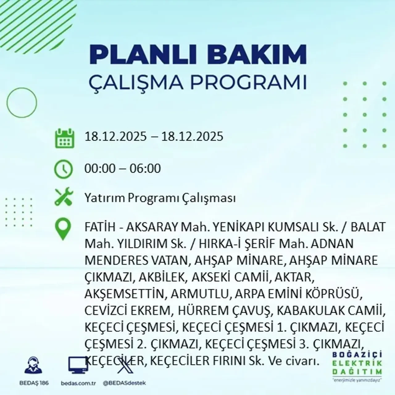 İstanbul’da karanlık gün! 22 ilçede planlı elektrik kesintisi milyonları etkileyecek