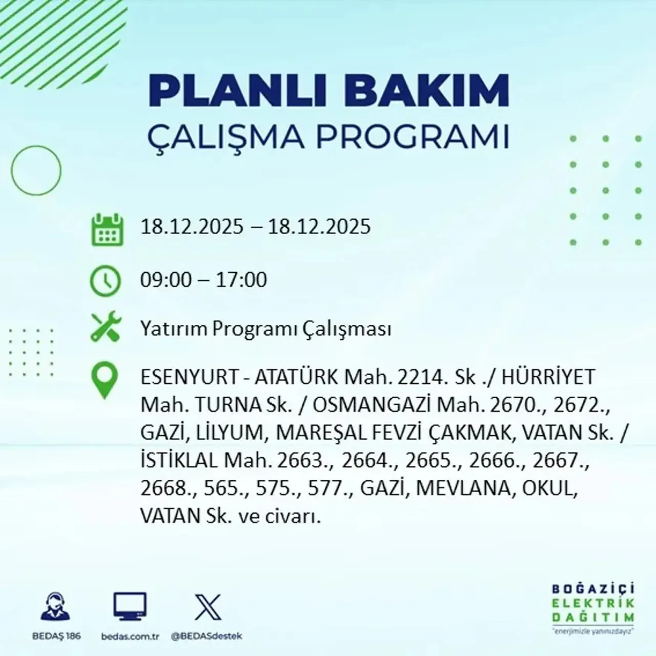 İstanbul’da karanlık gün! 22 ilçede planlı elektrik kesintisi milyonları etkileyecek