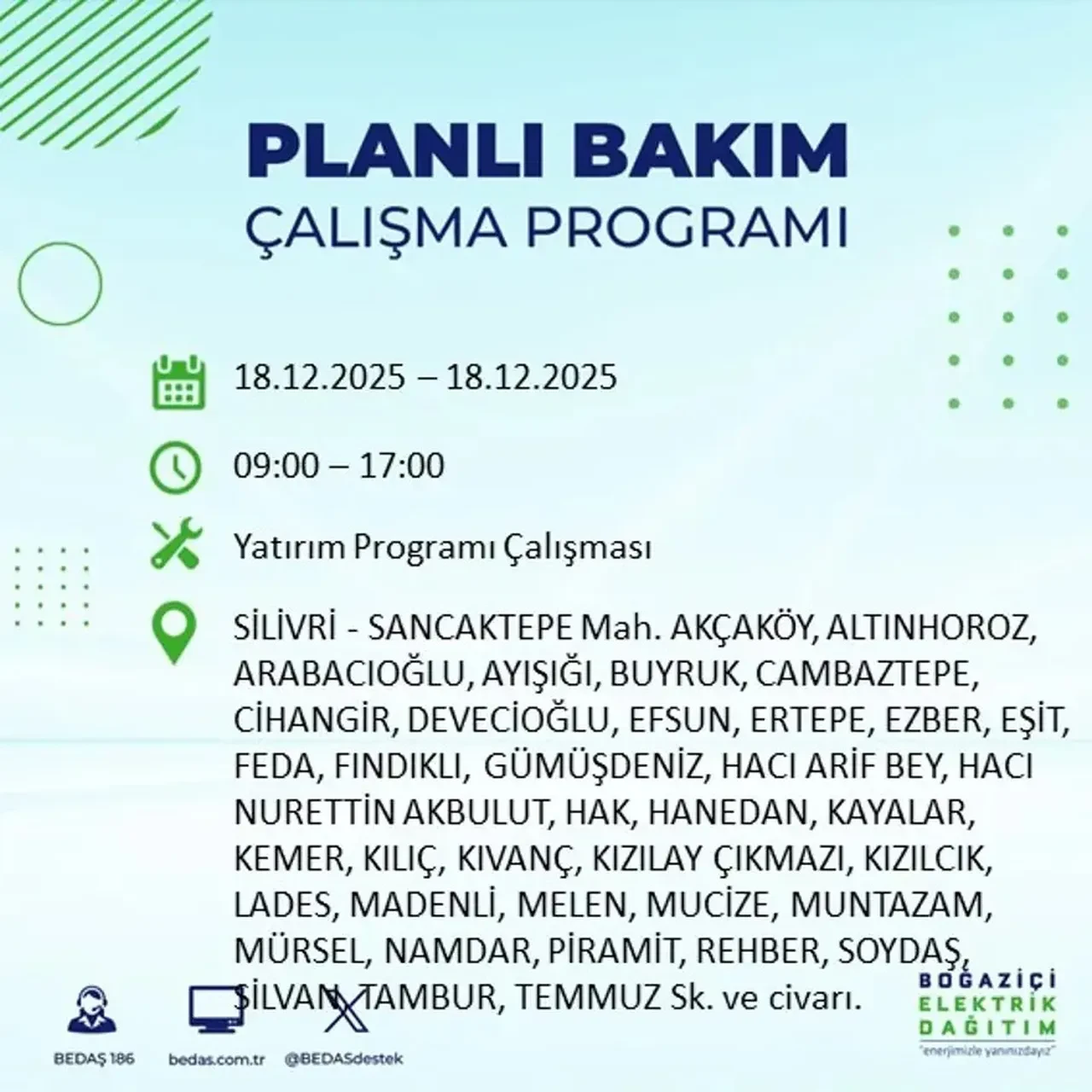 İstanbul’da karanlık gün! 22 ilçede planlı elektrik kesintisi milyonları etkileyecek