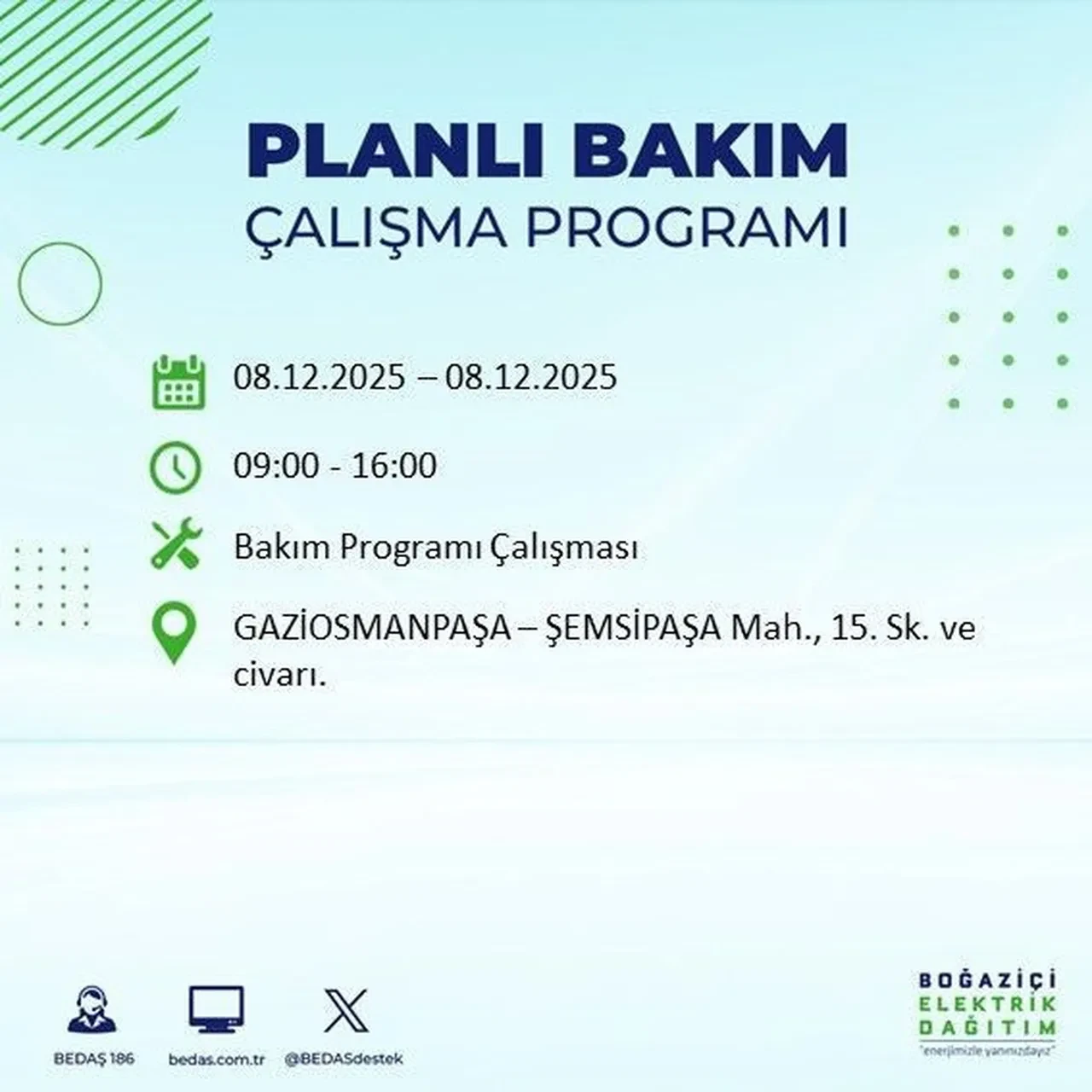 8 aralik istanbul elektrik kesintisi 