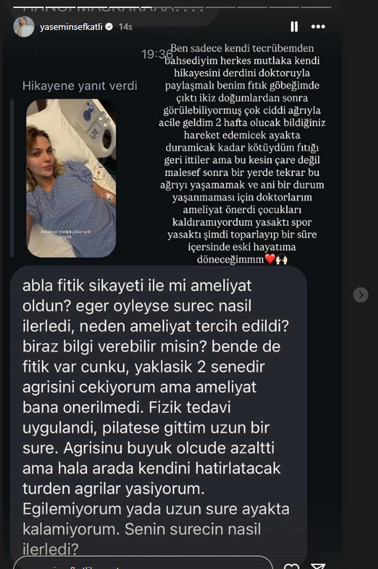 Ameliyat olan Yasemin Şefkatli'den eşi İdo Tatlıses'e övgü dolu sözler 