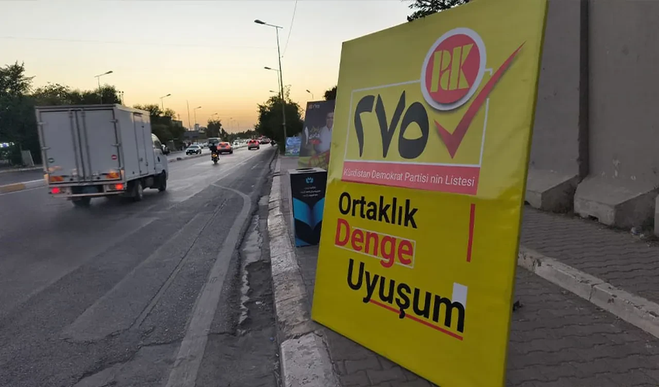 Irak'ta bir ilk! Barzani seçim kampanyasında ilk kez Türkçe afiş kullandı