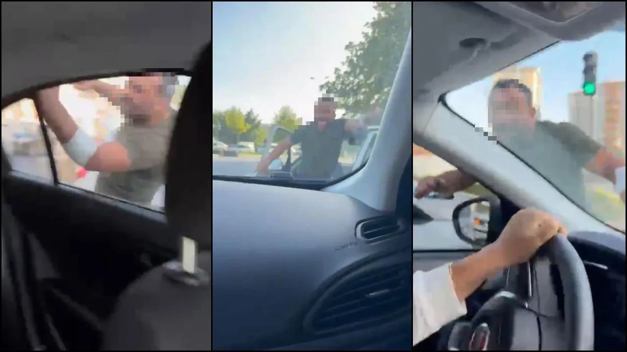 Trafik magandası tartıştığı kadın sürücünün arabasını yumrukladı