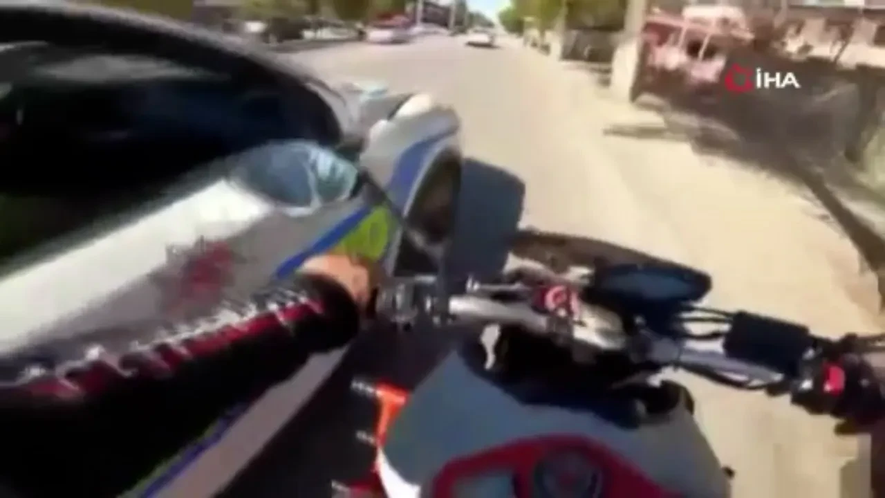Bakanlık polislere soruşturma açtı! Kaçan motorcuyu böyle durdurdular