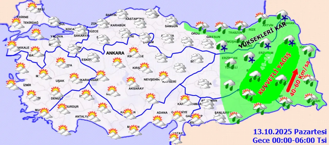 Trabzon, Rize, Artvin okullar tatil mi, son dakika? 13 Ekim Pazartesi kar yağışı bekleniyor