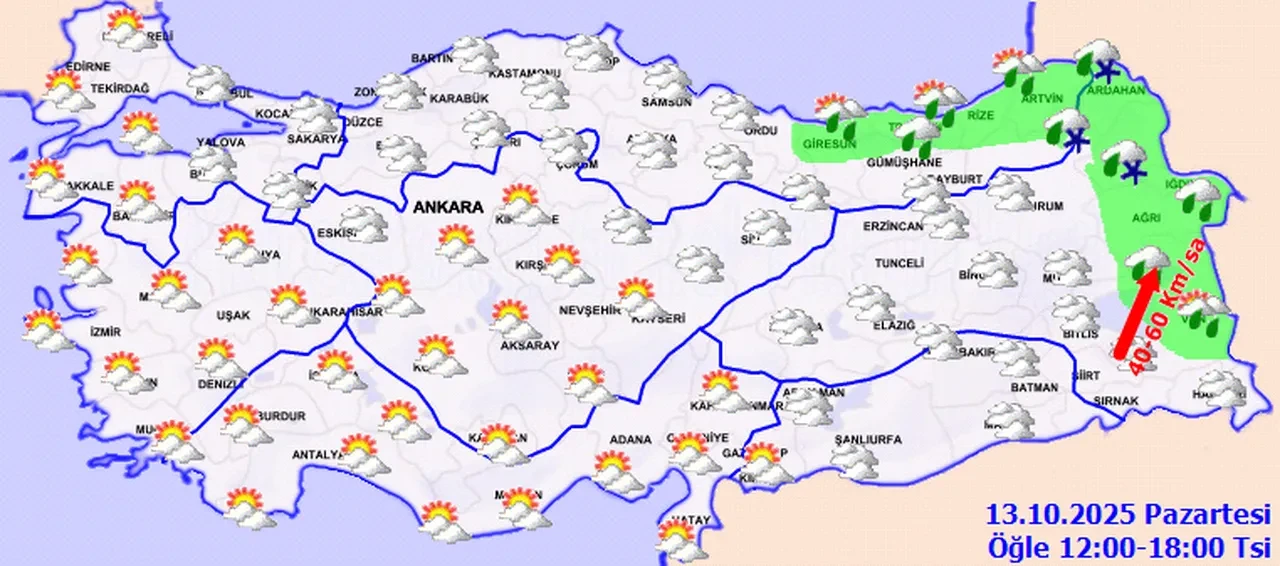 Trabzon, Rize, Artvin okullar tatil mi, son dakika? 13 Ekim Pazartesi kar yağışı bekleniyor
