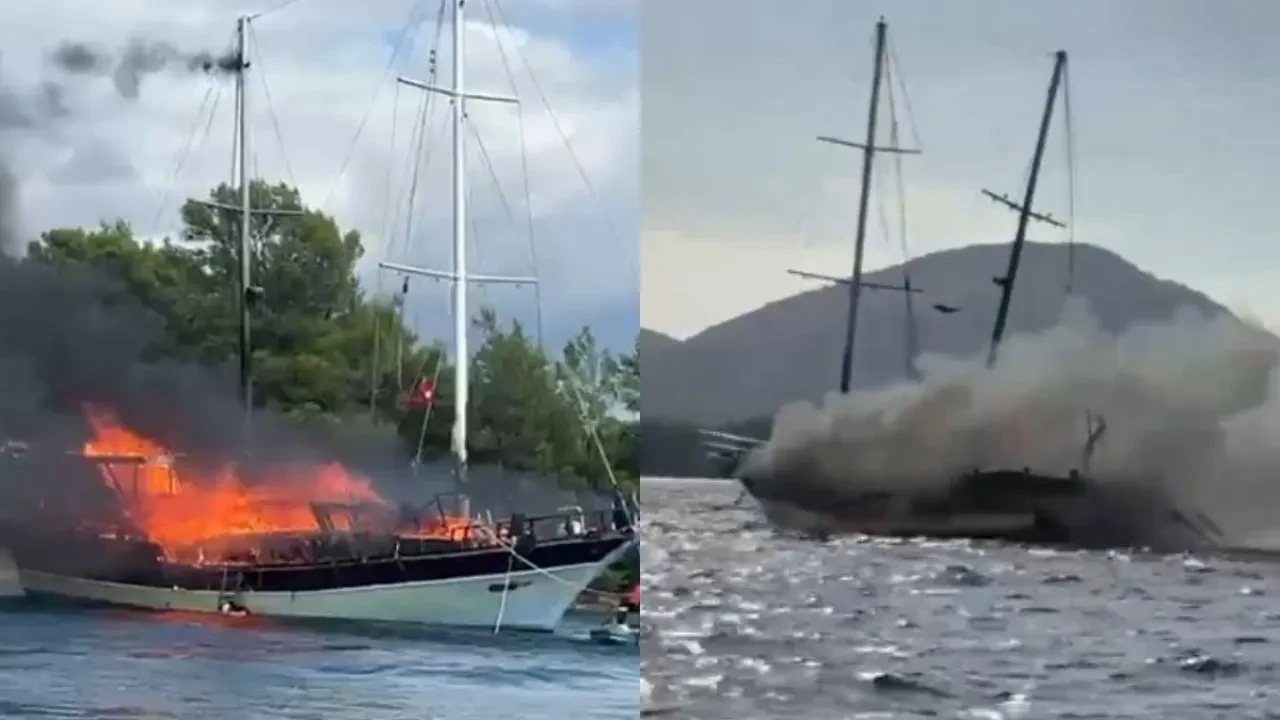 Ege'nin incisi Fethiye'de can pazarı! Denizin ortasında alev alev yandı