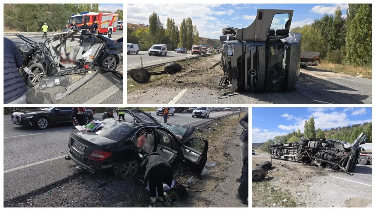 Ankara’da karşı şeride tır otomobile çarptı: 2’si ağır 4 yaralı