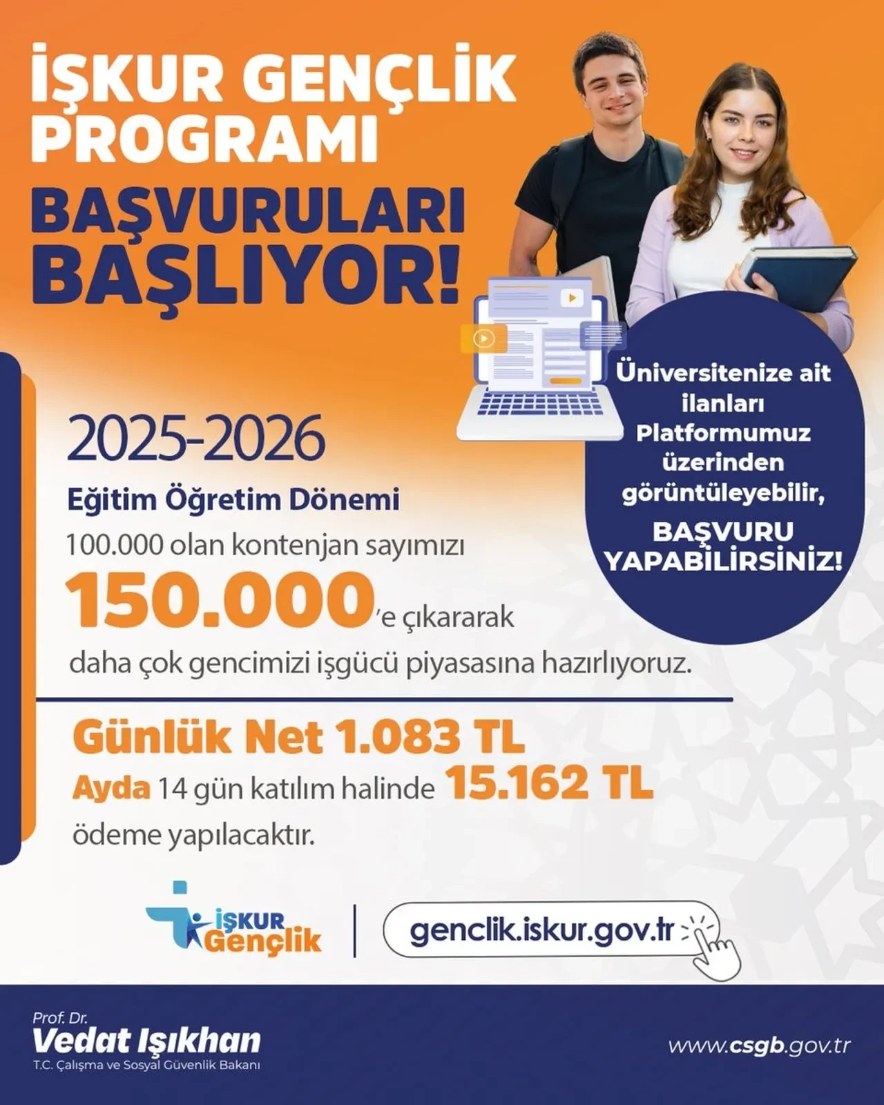 Bakan Işıkhan açıkladı: Aylık 15 bin 162 TL gelir desteği verilecek