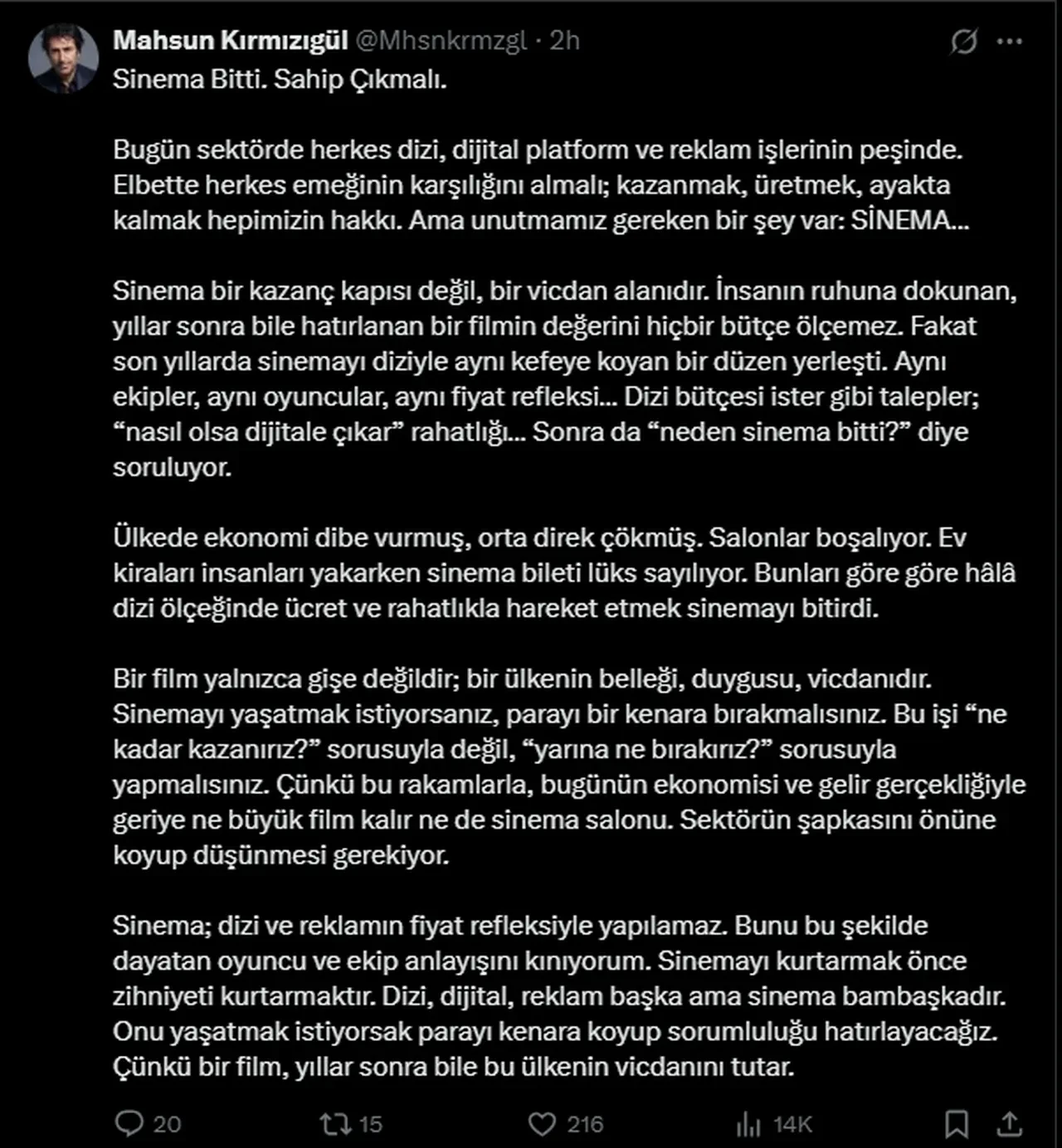 Mahsun Kırmızıgül sosyal medyadan sitem etti: Bitirdiniz 