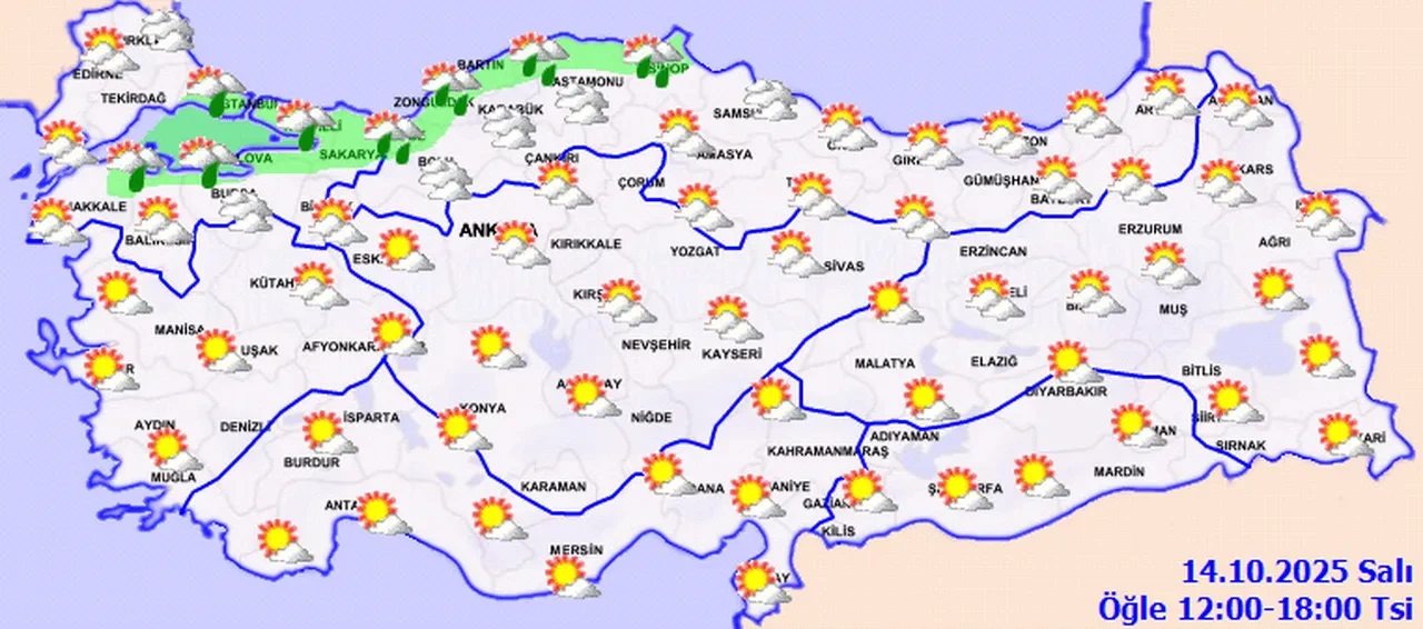 Meteoroloji'den 2 bölge için sağanak yağış uyarısı