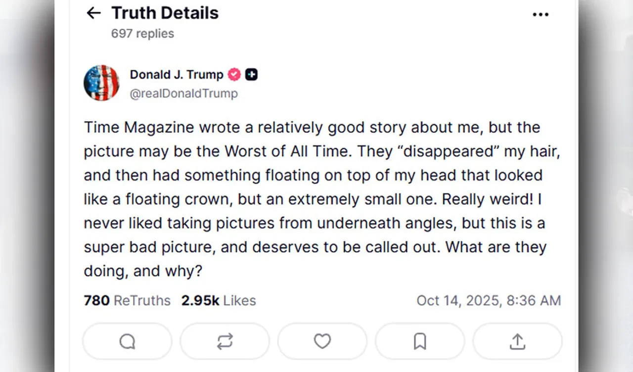 Time dergisine kapak olan Trump fotoğrafını hiç sevmeyince açtı ağzını yumdu gözünü