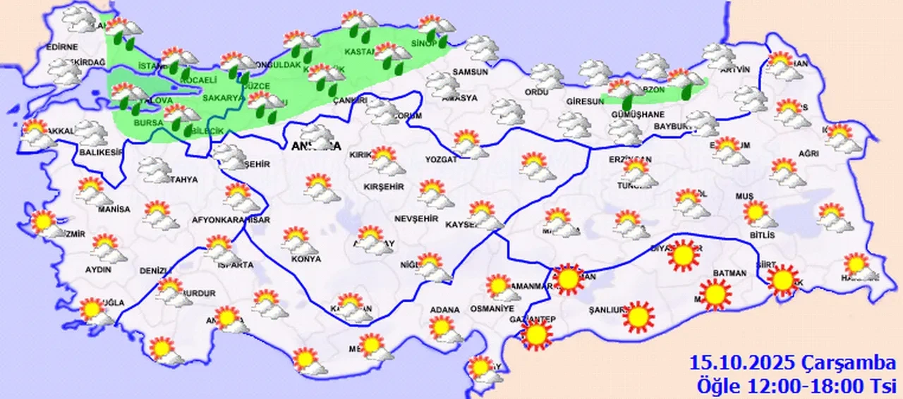 Meteoroloji 9 ili uyardı: Kuzeyde sağanak bastıracak
