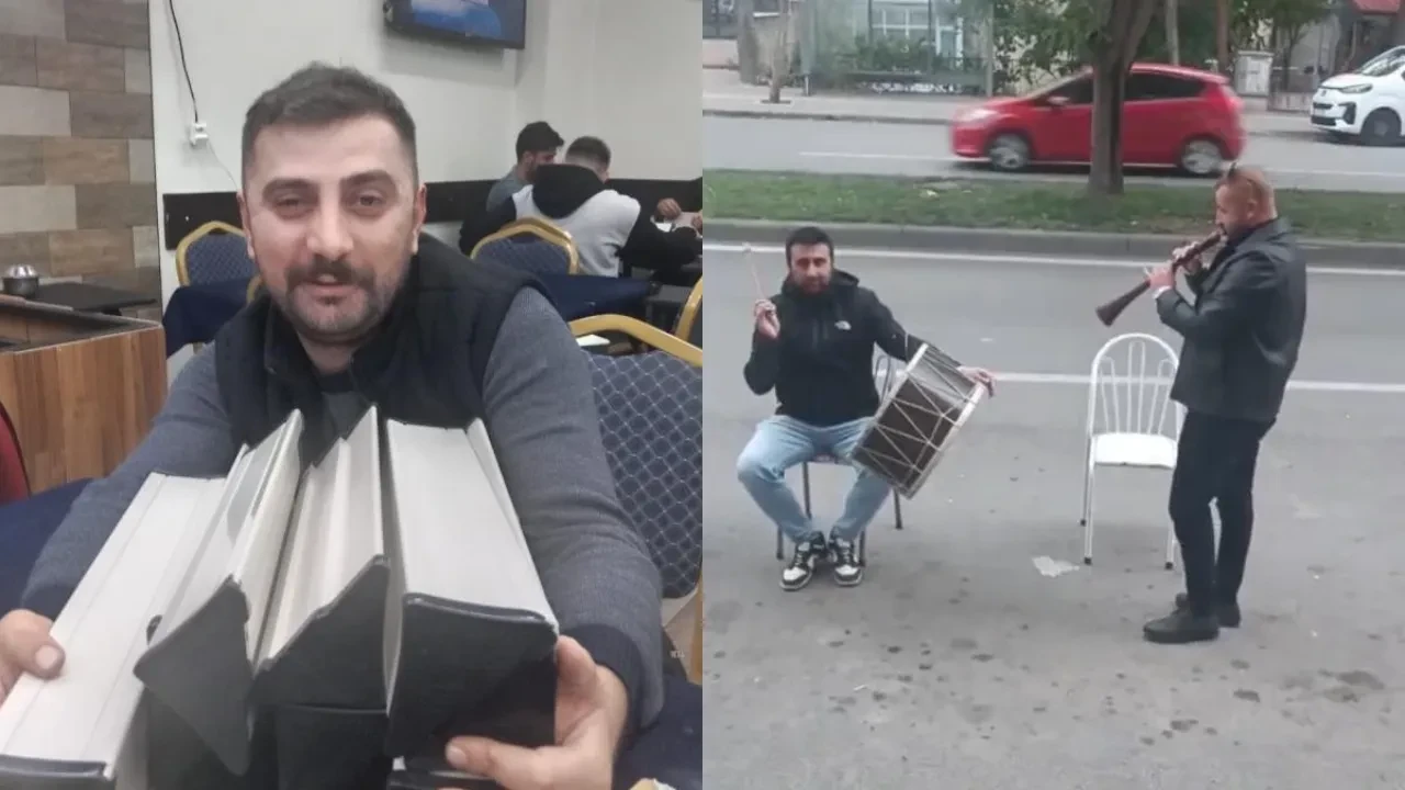 Okeyde kazanma sevincini abarttı! Davul-zurnalı kutlama 