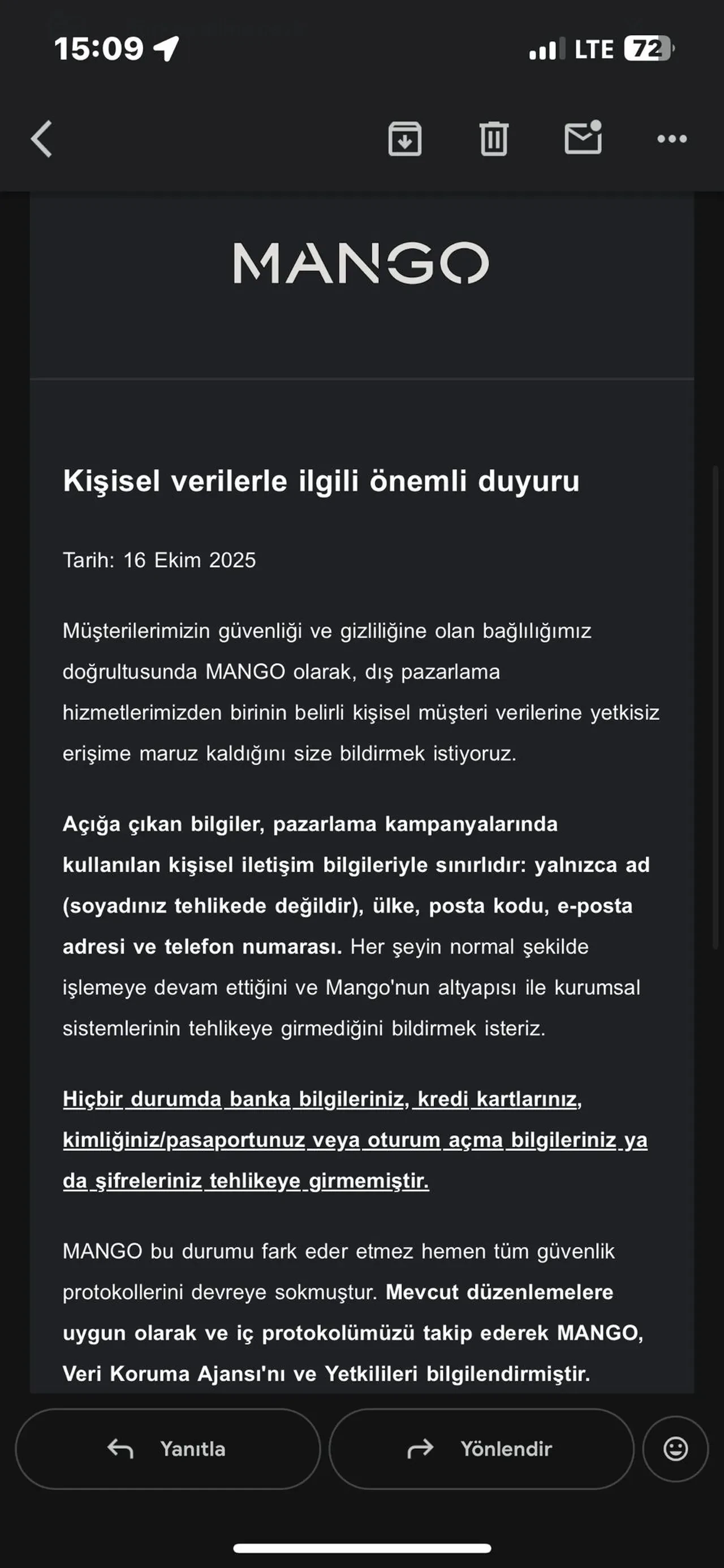 Mango'nun verileri mi çalındı son dakika? Kişisel verilerin çalındığına dair mail geldi