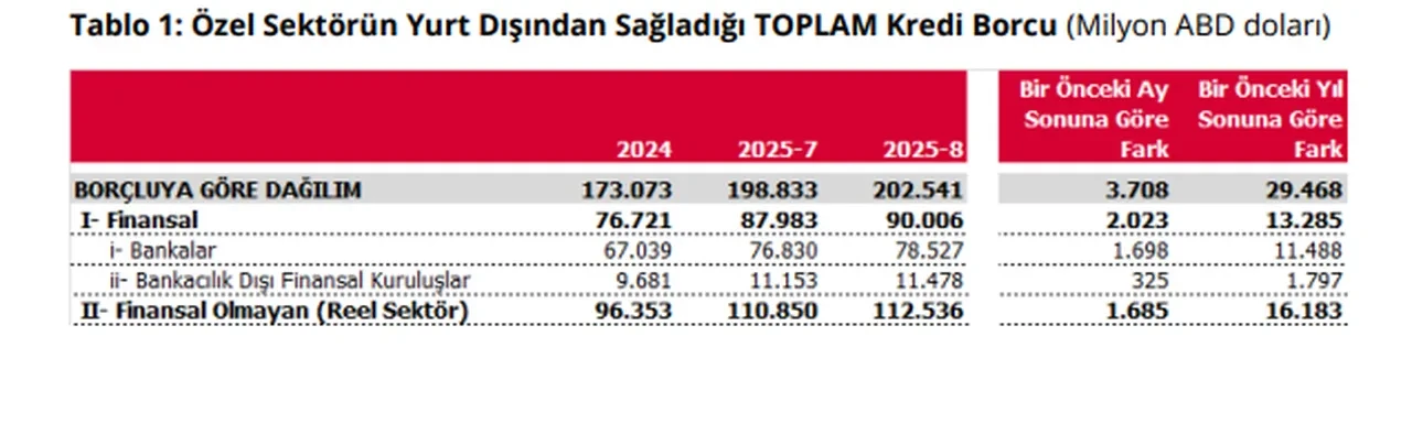 Merkez Bankası açıkladı: Özel sektörün dış borcu yükseldi