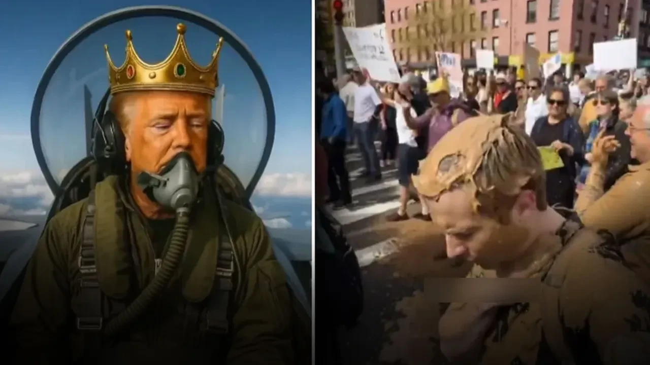 Trump'tan protestoculara taçlı klip! Üzerlerine dışkı yağdırdı