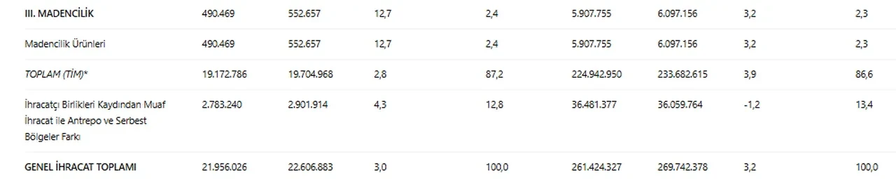 TİM açıkladı: İşte ihracatta ipi göğüsleyen sektör