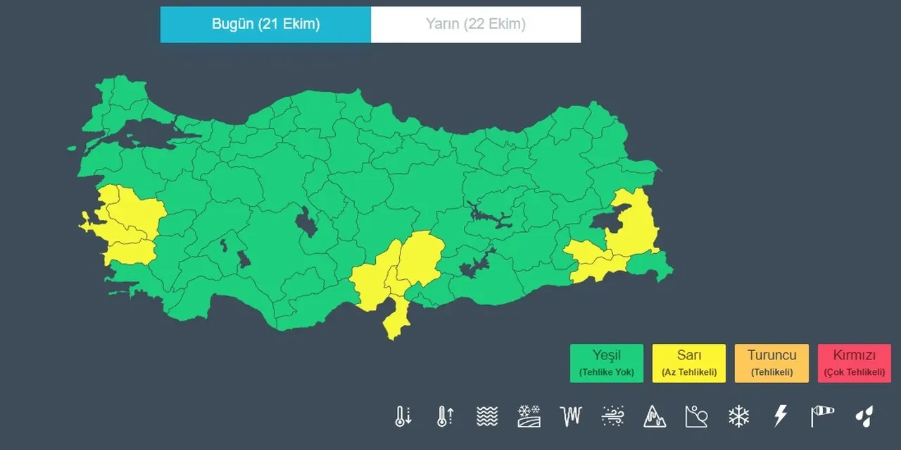 10 ilde sarı kodlu alarm! Sağanak ve kar bir arada (21 Ekim Salı hava durumu)