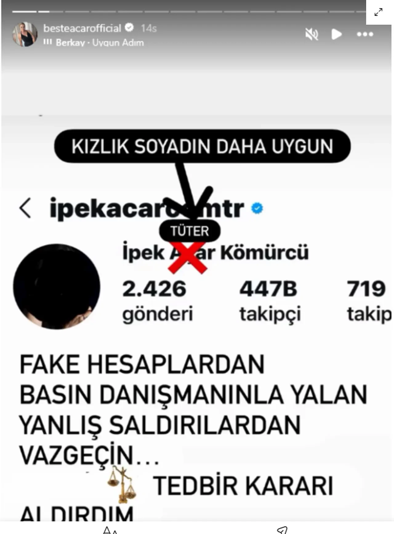 Kayahan'ın kızı Beste Açar'dan İpek Açar'a hakaretler yağdırdı! "Vurdumduymazlık ve saygısızlık pes ötesi"