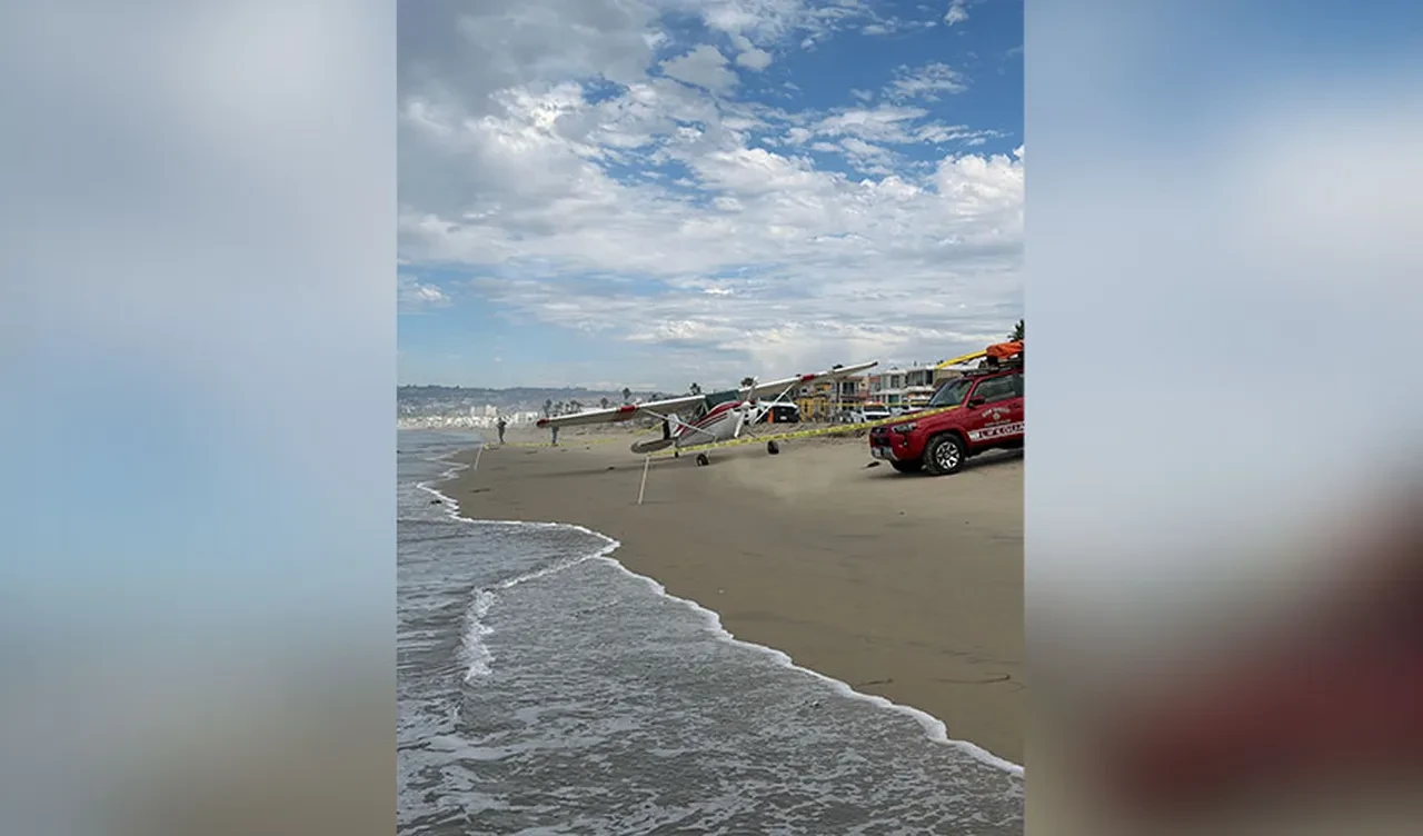 ABD hava sahasında panik anları! Motoru duran uçak sahile indi