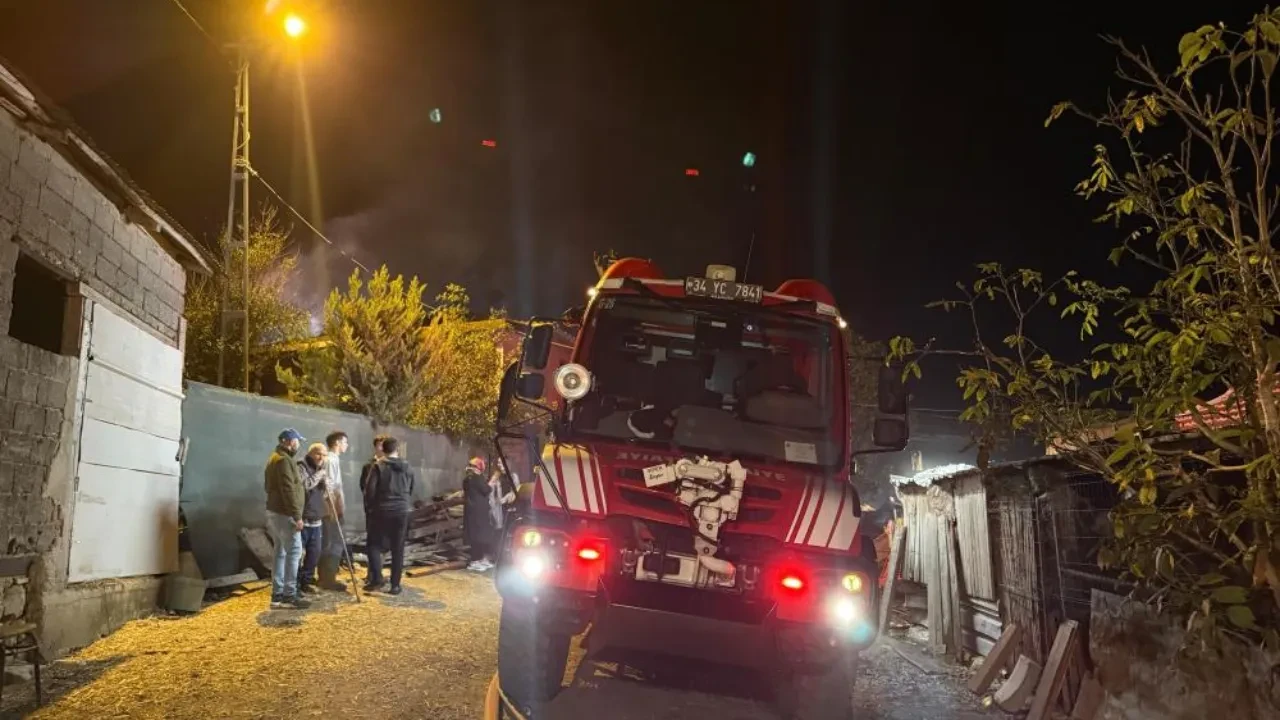 Çatalca’da samanlık yangını: Hayvanlar telef oldu!