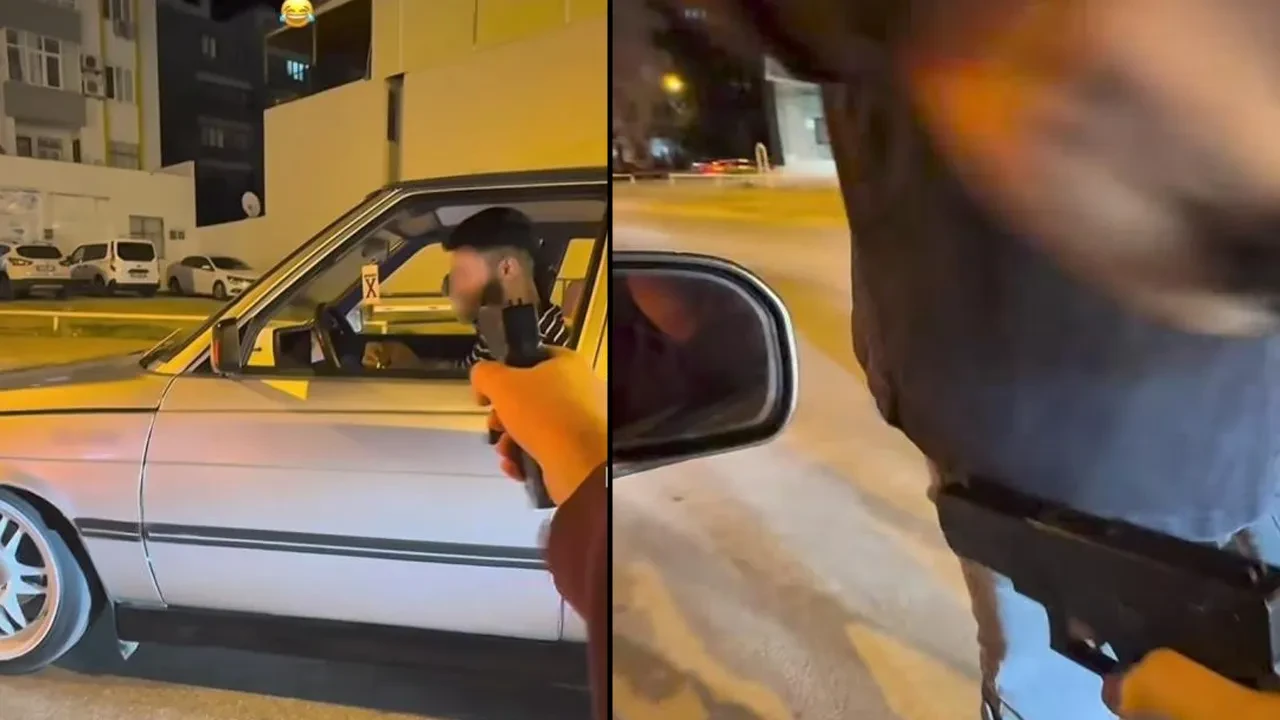 Oyuncak silahla şaka kötü bitiyordu! Polisi gördüklerinde yaşadıkları panik kamerada