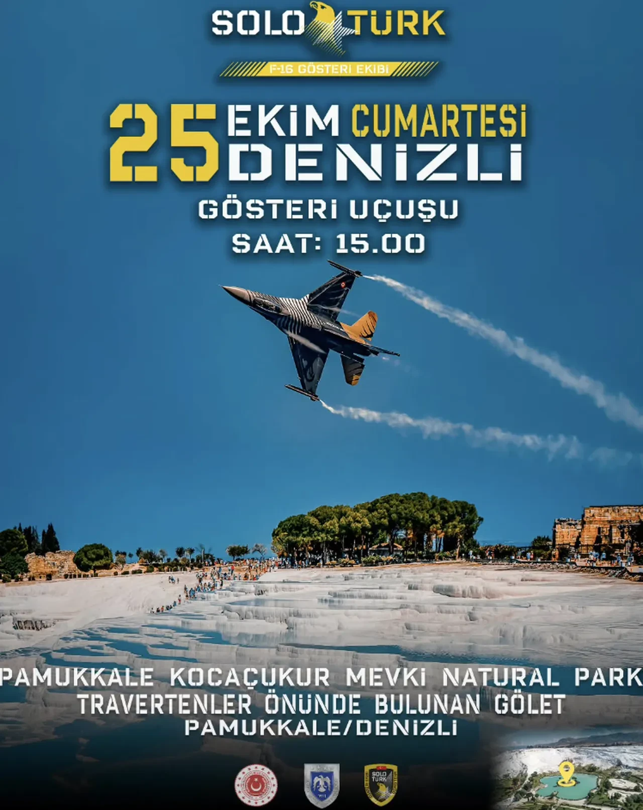 Solotürk Denizli Pamukkale uçak gösterisi nerede, ne zaman? Solotürk gösterisinin saati belli oldu