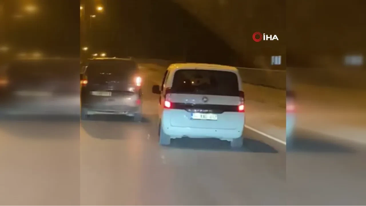 Arnavutköy’de magandalar iş başında! Trafikte tehlikeli anlar kamerada