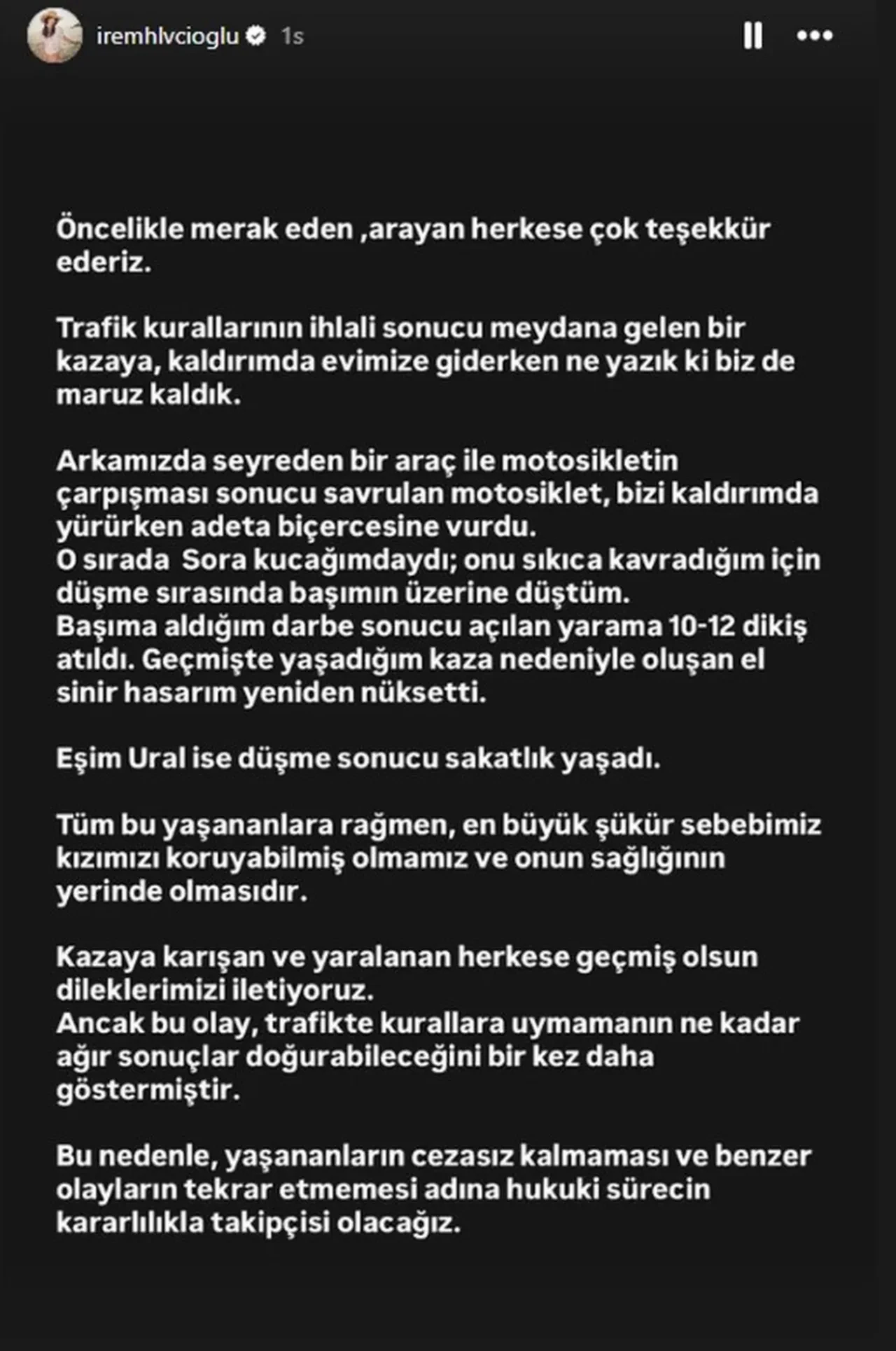 Oyuncu İrem Helvacıoğlu'nun eşi ve bebeğiyle kaza anının görüntüsü ortaya çıktı