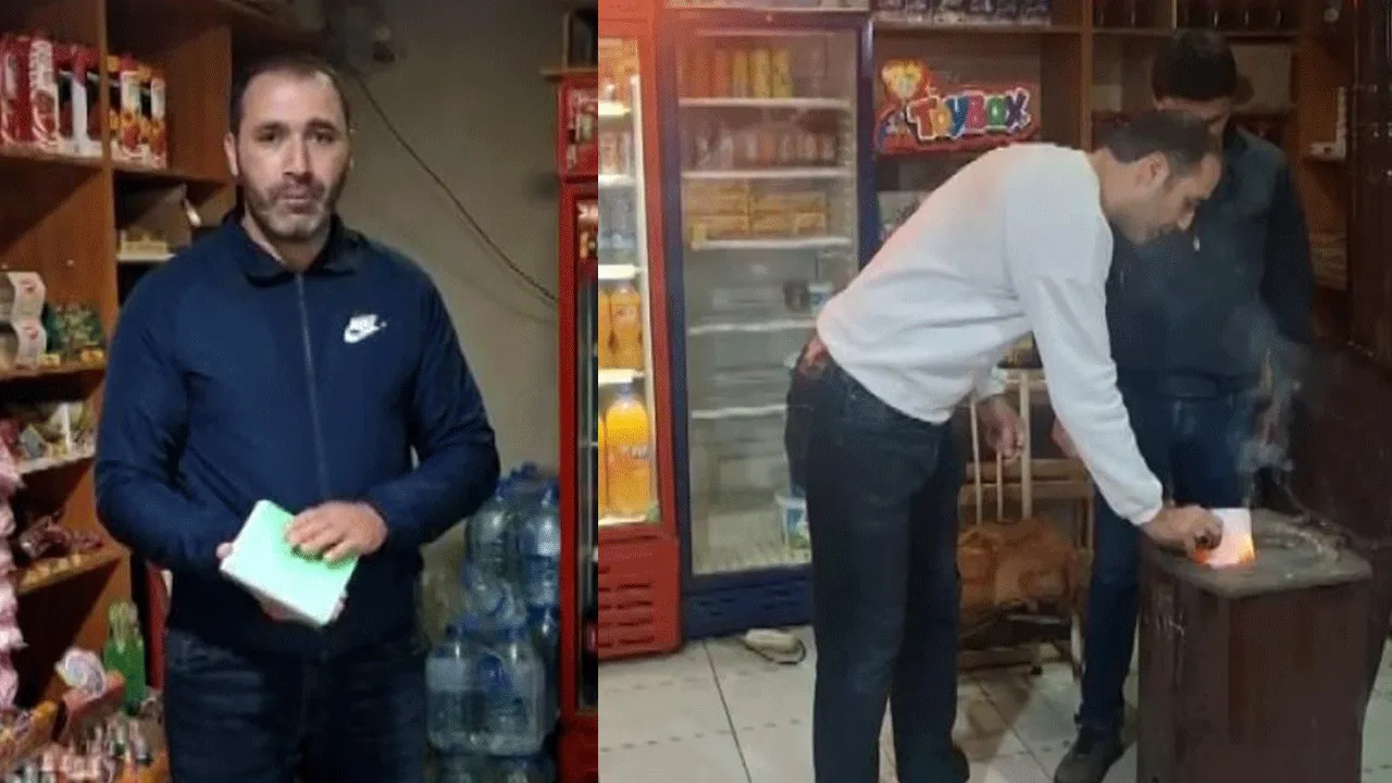 Veresiye defterini ateşe attı! O anları kameraya kaydetti