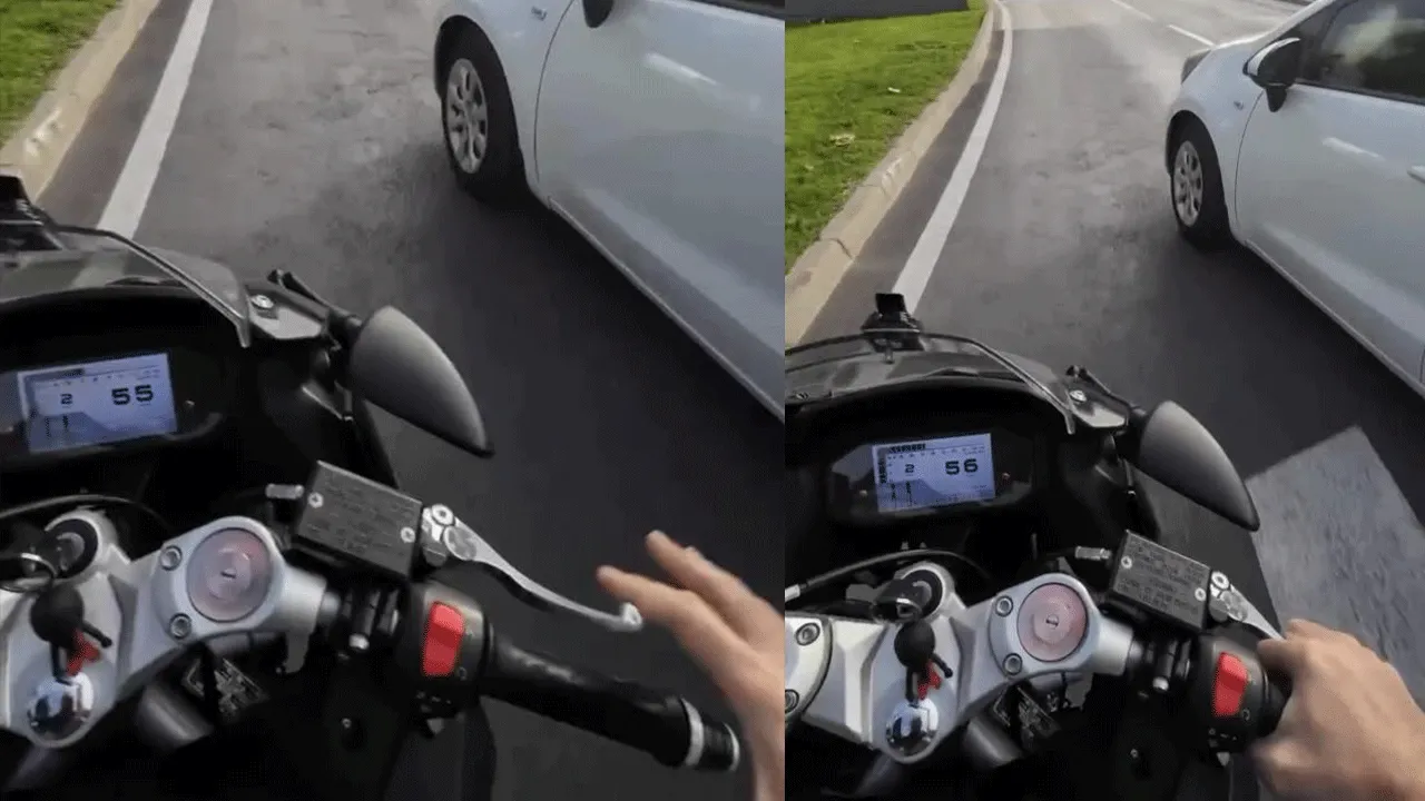 'Hak edene hak ettiğini vereceksin diyerek paylaştı! Trafikte tehlikeli anlar kamerada