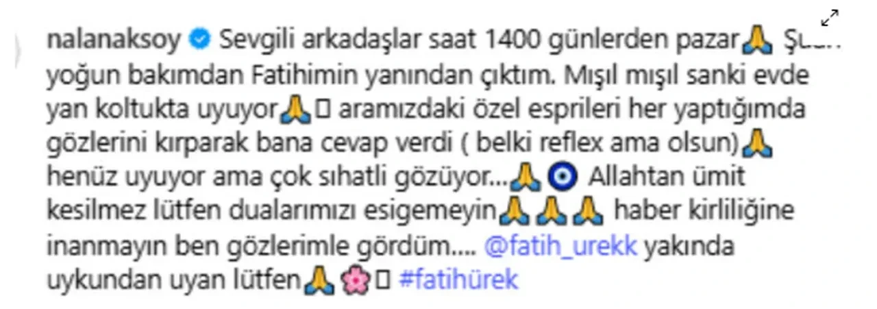 Nalan Aksoy yakın arkadaşı Fatih Ürek’in son sağlık durumunu paylaştı! Yoğun bakım odasına nasıl girdiği merak konusu oldu