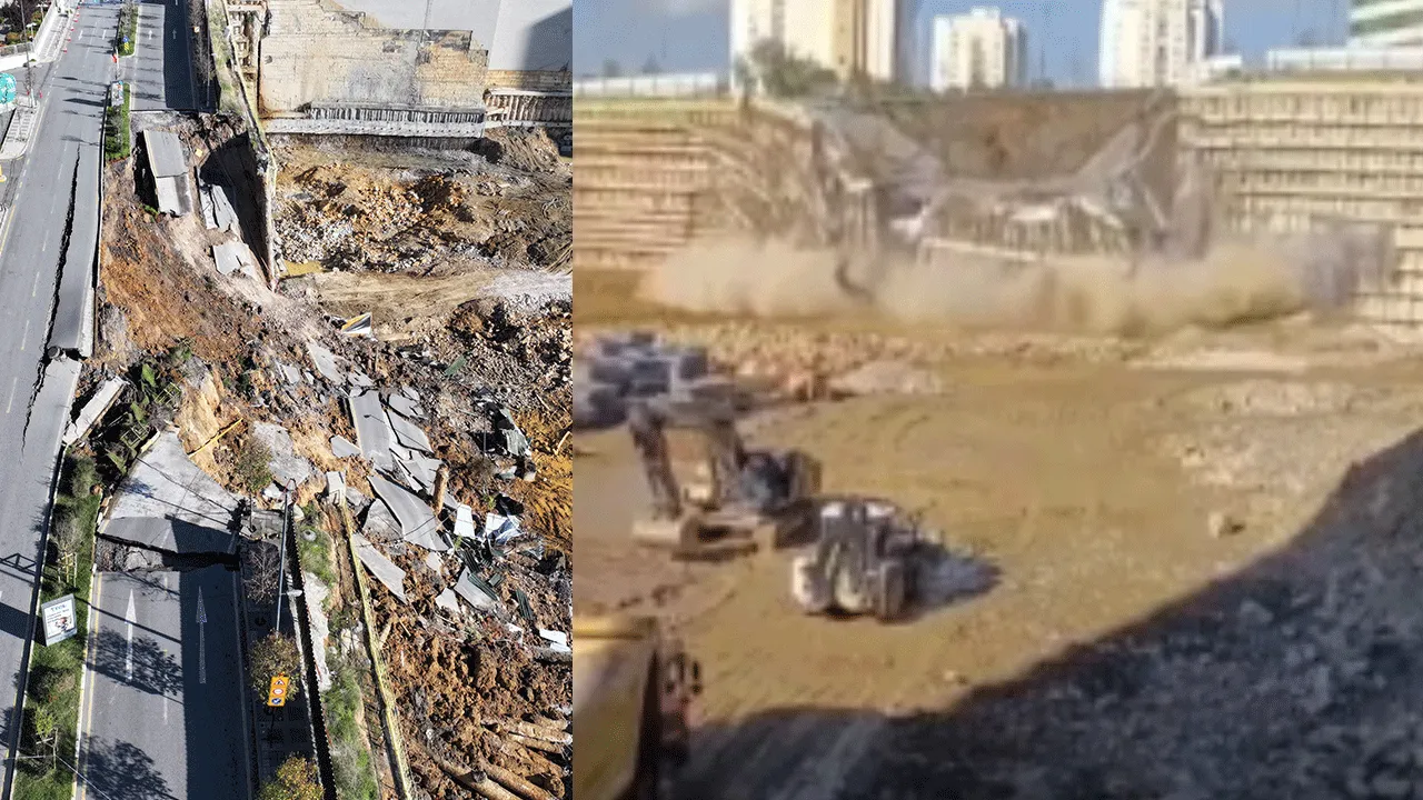 Bir faciada İstanbul da oldu! Yolun çökme anını dehşet izlediler
