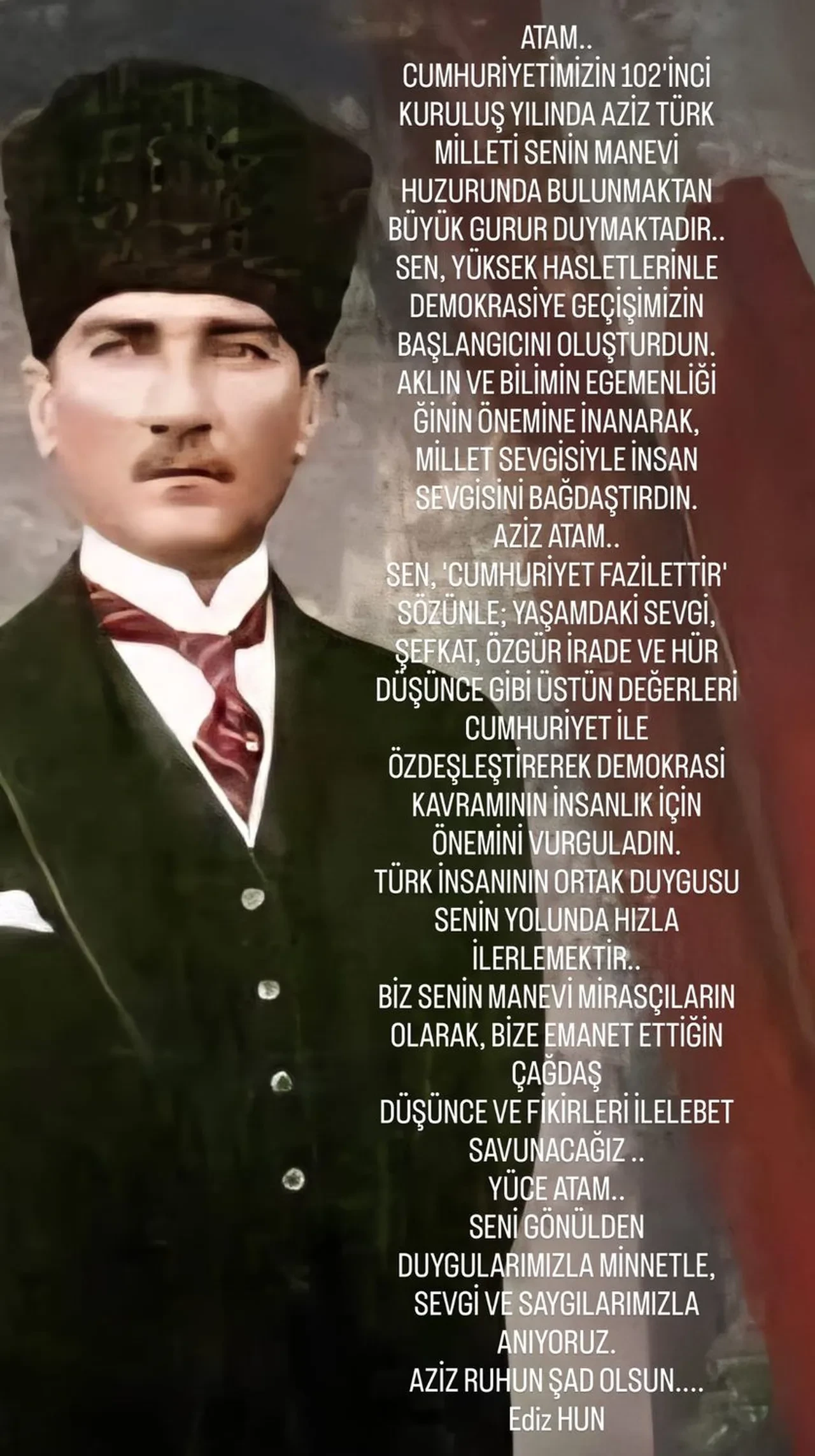 Ünlülerden 29 Ekim Cumhuriyet Bayramı mesajları