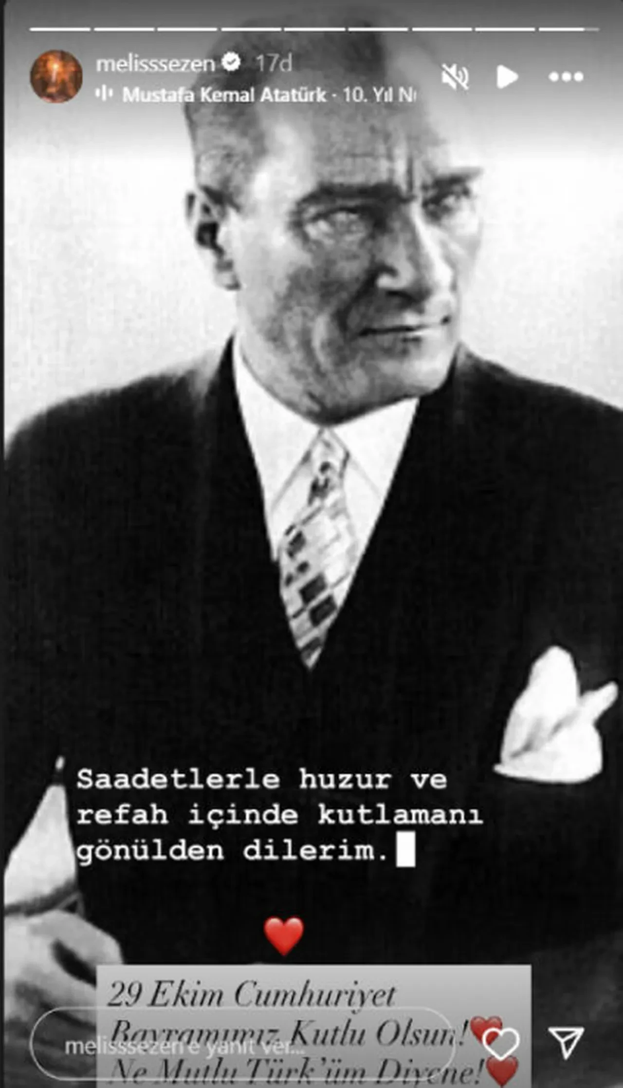 Ünlülerden 29 Ekim Cumhuriyet Bayramı mesajları