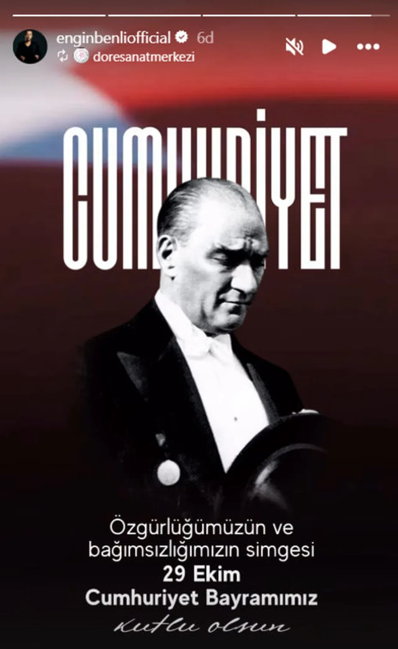 Ünlülerden 29 Ekim Cumhuriyet Bayramı mesajları