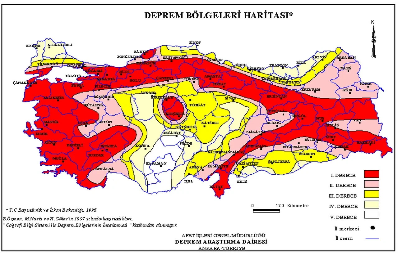 AFAD ve MTA haritasına göre son durum: Türkiye’nin birinci derece deprem riski taşıyan illeri açıklandı!