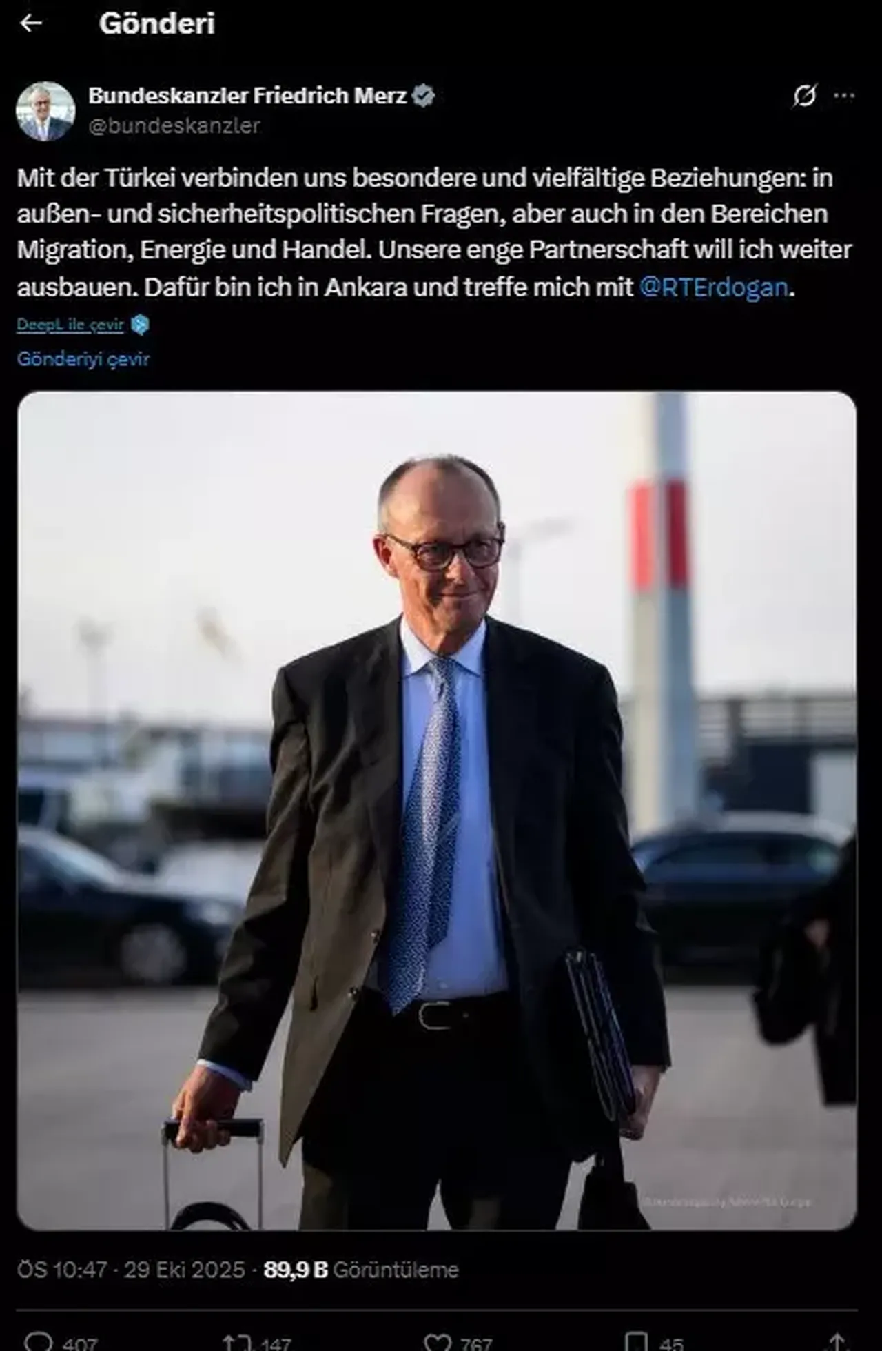 Külliye'de kritik zirve! Almanya Başbakanı Merz Türkiye'de