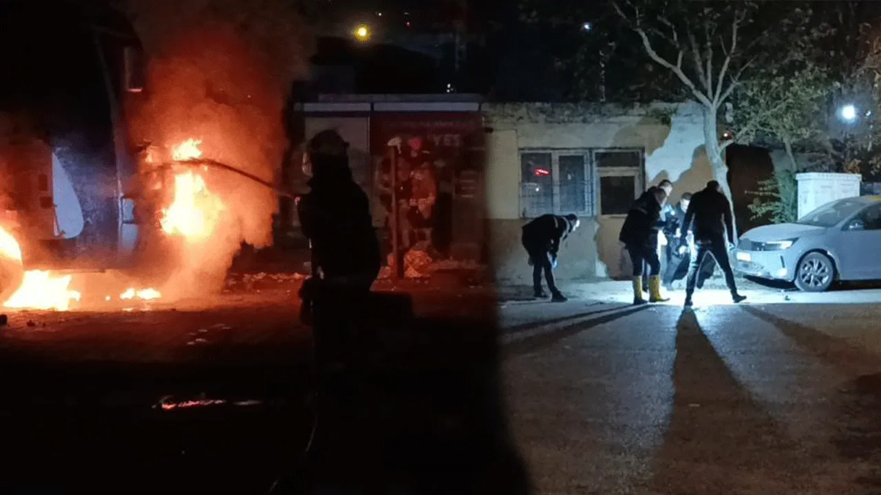 Otobüs kundaklanınca fark edildi! Aracın altından düzenek çıktı