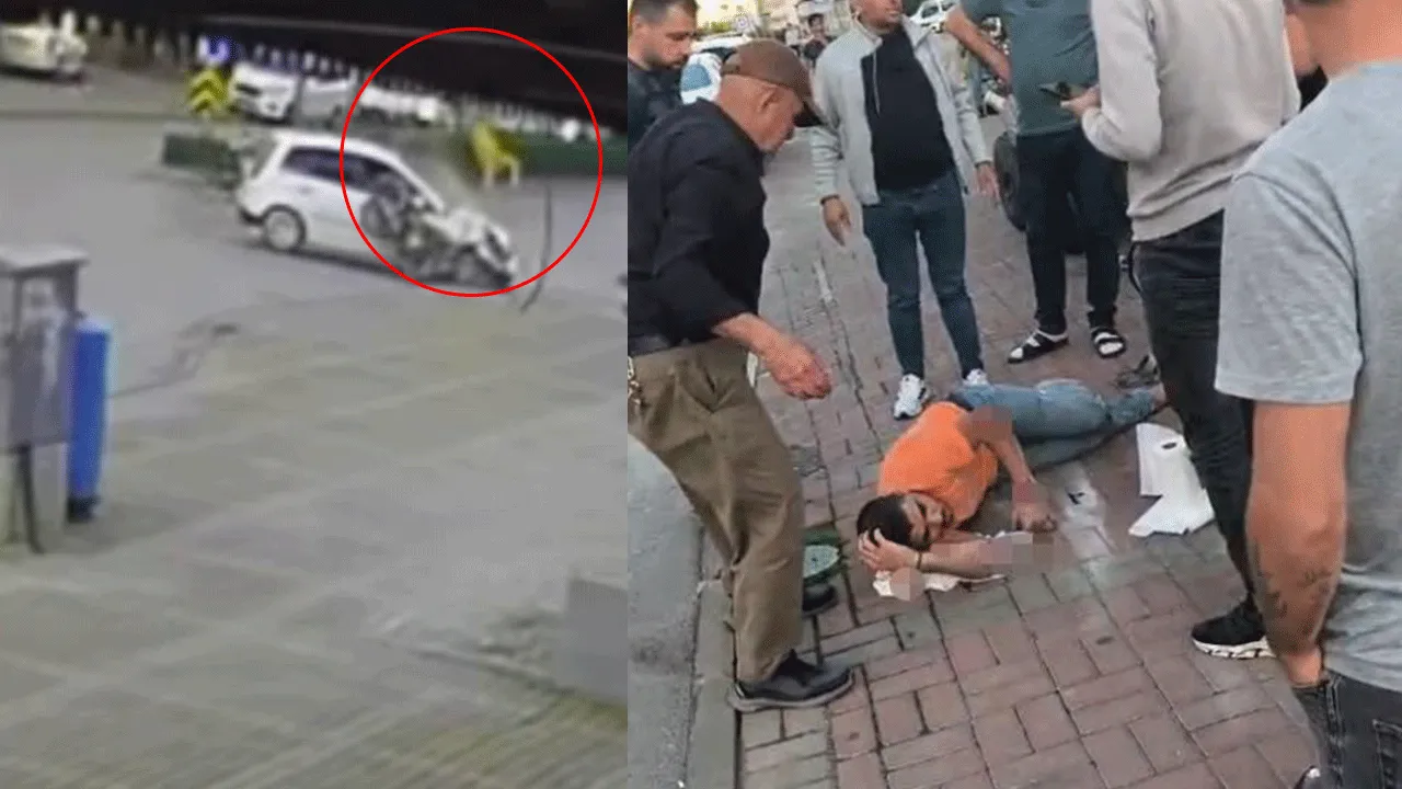 Taklalar atıp aracın üstüne çakıldı! Ne ehliyet, ne plaka ne kask çıktı!